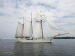 MARE FRISIUM (IMO 5344592) am 19.6.2012, Kieler Förde, Regattabegleitschiff /  3-Mastmarstoppsegelschoner / BRZ 210 / Lüa 49,5 m, B 6,7 m, Tg 3,3 m / Segelfläche: 634 m², 9 kn / 1