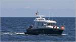 Das Streifenboot NEUMÜHLEN ist am 05.07.2017 in der Kieler Förde unterwegs. Länge: 10,40 m, Breite: 3,40 m, Heimathafen: Kiel.