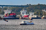 Fahrgastschiff SCHILKSEE am 3.10.2017 auf der Kieler Förde Höhe Nord-Ostsee-Kanal