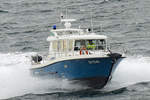 Polizeiboot STÖR im Einsatz auf der Kieler Förde. Aufnahme vom 09.02.2020