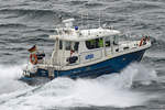 Polizeiboot STÖR im Einsatz auf der Kieler Förde. Aufnahme vom 09.02.2020