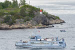 OSCARSBORG II (IMO 8656128) am 14.06.2022 im Oslofjord bei der Festung Oscarsborg