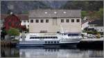 Die FJORD LADY der Aurland Land og Fjordservice (ALF) liegt am 27.09.2012 in Aurland.