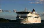 Das Fährschiff M/s Cinderella ist das größte Schiff der Viking-Line-Flotte. Es kann bis zu 2560 Passagier und 100 Autos aufnehmen. Das 191 Meter lange Schiff wurde 1989 in Betrieb genommen. 18.8.2007 (Matthias) 