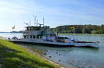 Rheinfähre  Baden-Pfalz , am Anleger im badischen Neuburgweier, Sept.2017