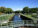 Blick auf die Schleuse BISCHOFSWERDER / VOßKANAL / OBERE-HAVEL-WASSERSTRASSE am 03.09.2020.