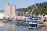 Loana Calista (6004225) & BKE 363 137-1 mit Sand/Schotterzug im Plochinger Hafen 20.09.2023