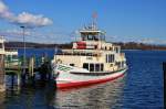 MS Barbara der Chiemsee-Schifffahrt an der Anlegestelle in Prien. 14.02.2014