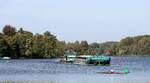 Die Leichter ED 36 + 35  wurden am 01.10.2026 vom  Schubboot  EDWALD  (ENI 05602420 , 14,70 x 8,16m)  auf dem  GRIEBNITZSEE  zu Berg Richtung Teltowkanal geschoben.