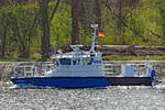 Polizeiboot HABICHT am 09.04.2020 auf der Trave bei Lübeck-Travemünde