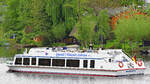 Fahrgastschiff WAKENITZ auf gleichnamigem Fluss. Lübeck,18.5.2021