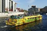 Fahrgastschiff ''BELVEDERE'' der Berliner Wassersport und Service (BWSG), hier auf der Spree in Berlin (Regierungsviertel) im Oktober 2019.