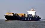 MSC Astrid am 27.o9.09 um ca. 13.30 Uhr auf der Weser vor Bremerhaven Lg.231m - Br.32m - Tg.12m - 22 Kn - IMO 9263344