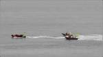 Auch diese drei RIB von Greenpeace demonstrierten gegen den MOX-Brennelementetransport nach Nordenham. 18.12.2012