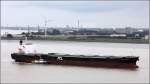 Die 2005 gebaute DOUBLE REJOICE (IMO 9342815) kommt am 15.09.2012 die Weser herunter. Sie ist 225 m lang, 32 m breit, hat eine GT von 39.738 und eine DWT von 76.569 t. Heimathafen ist Panama.