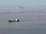 Wesermndung bei Bremerhaven mit dem KMo  Cementina , das 2006 bei Sturm vor Schiermannikoog in Seenot geraten ist und eine niederlndisch-deutsche Rettungsaktion ausgelst hat (13.03.2011)