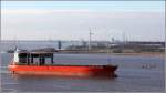 Die 1997 gebaute SAGA MORUS (IMO 9117741) am 07.02.2013 Weser abwrts fahrend. Sie ist 200 m lang, 32 m breit, hat eine GT von 36.463 und eine DWT von 56.801 t. Sie knnte auch 2.300 TEU transportieren. Heimathafen ist Hong Kong. Frherer Name: HEGH MORUS.