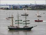 Die Bark ALEXANDER VON HUMBOLDT II war das Flaggschiff der Einlaufparade der Sail 2015 in Bremerhaven. 12.08.2015