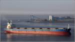 Die 2006 gebaute RED LOTUR (IMO 9311206) passiert am 01.10.2015 Bremerhaven Weser abwärts fahrend. Sie ist 229 m lang, 32 m breit, hat eine GT/BRZ von 42.887 und eine DWT von 83.007 t. Heimathafen ist Panama. 