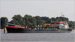 Die 1978 gebaute IJSSELDELTA (IMO 7737690) am 23.08.2017 auf der Weser Höhe Brake. Der Bagger ist 76,80 m lang, 12,37 m breit, hat eine GT von 1.709 und eine DWT von 1.512 t. Die max. Baggertiefe beträgt 30 m. Heimathafen ist Zwolle (Niederlande).