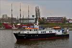 . Forschungsschiff „Ludwig Prandtl“, IMO 8332320; Bj 1983: L 31 m: B 6,10 m; Heimathafen: Hamburg; fährt in Bremen über die Weser.  11.04.2018  (Hans)