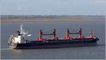 Die 2013 gebaute WUCHANG (IMO 9657844) fährt Höhe Bremerhaven weserabwärts. Sie ist 180 m lang und 30 m breit, hat eine GT/BZR von 24.785 und eine DWT von 29.128 t. Heimathafen ist Hong Kong. 28.10.2020