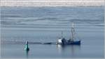 BRA 1 FREIHEIT auf der Suche nach dem richtigen Standort für die Hamenfischerei in der Weser gegenüber von Bremerhaven. 13.02.2021