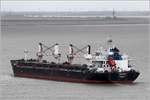 Die 2010 gebaute TOXOTIS (IMO 9563419) fhrt Hhe Bremerhaven weseraufwrts. Der Bulker ist 189,99 m lang und 32,26 m breit, hat eine GT/BRZ von 33.044 und eine DWT von 56.713 t. Heimathafen ist Valletta (Malta). 02.04.2021
