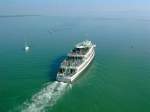 Das Schiff `Vorarlberg´ verlsst Friedrichshafen in Richtung Bregenz.