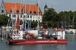 Boot der Feuerwehr Lindau zum Oelaufsaugen im Lindauer Hafen (04.08.2012)