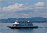 Die Autofhre  FRIEDRICHSHAFEN  auf der Fahrt von Friedrichshafen nach Romanshorn am 15.09.2012. Gebaut von der Bodan-Werft in Kressborn; Bj 1966; L 50,50m; B 12.20 m; heimathafen ist Friedrichshafen. Das Bild wurde bei der Begegnung auf dem Bodensee von der Fhre Romanshorn aus aufgenommen.    