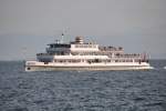 MEERSBURG (Bodenseekreis), 05.10.2012, Fahrgastschiff Austria vor der Einfahrt in den Hafen