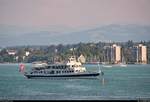 Motorschiff  Thurgau  der SBS Schifffahrt AG unterwegs auf dem Bodensee bei Konstanz.