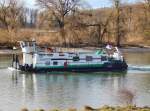 Schubschiff  ISTAR  (36000039) aus Novi Sad/Serbien fährt auf der Donau bei Deggendorf flußabwärts. 15.02.2014