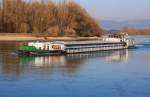 GMS  Tamina  (08601792) aus Budapest/HU auf Bergfahrt bei Osterhofen/Donau. 25.02.2014