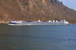GMS  Roelanda  (02331628) aus Stolwijk/NL auf Bergfahrt bei Pyrawang/Donau-OÖ. 26.02.2014