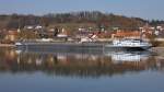 GMS  Ganda  (06003362) aus Gent/B auf Bergfahrt bei Pfelling/Donau. 03.03.2014