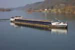 GMS  Sophie  (04305240) aus Wardenburg/D auf Talfahrt bei Vilshofen/Donau. 07.03.2014