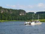 Gierseil-Fhre auf der Elbe in Kurort Rathen (Schsische Schweiz); 17.06.2009
