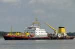 Baggerschiff NORDSEE auf der Elbe bei Wedel 27.07.2011  Length: 131 m  Beam: 24 m