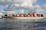 Containerschiff  Tsing Ma Bridge  280x40m, gebaut 2002 bei Hyundai Heavy Industries, Sdkorea (03.10.2005)