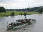 Der Elbdampfer Leipzig am Pillnitz in Dresden.(23.7.2011)