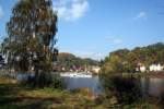 Raddampfer Dresden fhrt Elbaufwrts hier bei Pirna-Posta