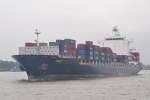 HAMBURG, 01.09.2014, Containerschiff Violet aus Hongkong in Richtung Hafen