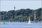 Die Richtfeuerstrecke Wittenbergen - Tinsdal liegt noch auf Hamburger Gebiet und ist seit 1900 in Betrieb. Aufnahmedatum: 19.06.2005.