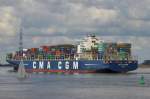 CMA CMG GEMINI  Containerschiff  Lühe  04.04.2015  , IMO 9410791 , Baujahr 2010  ,   363 x 45m , TEU 11388    