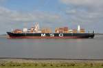 MSC  ARBATAX   Containerschiff  IMO 9605231  , Baujahr 2013 , Lühe 08.04.2015  ,   300 x 48m  , TEU 8948  