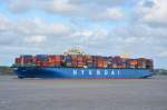 HYUNDAI TOGETHER , Containerschiff , IMO 9473731 , Baujahr 2012 , 366,5 x 48 m , 13092 TEU , Lühe 20.06.2015