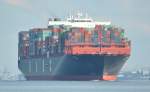 SA JIR  Containerschiff von UASC.  In Dienst gestellt  2014, L.: 368,52m,  B.: 51,0m,  T.: 15,50m, Teu.: 15000, IMO.: 9708784 In Wedel am 23.09.15 auslaufend  von Hamburg beobachtet.
