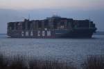CMA CGM CHRISTOPHE COLOMB , Containerschiff , IMO 9453559 , Baujahr 2009 , 366 x 51m , 13830 TEU  , Grünendeich  13.03.2016